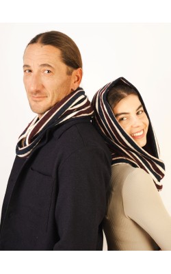 Scarf/Infinity/Cotton Ribes Tecture/Blue