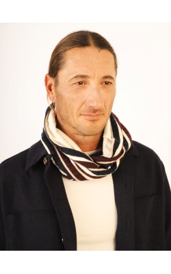 Scarf/Infinity/Cotton Ribes Tecture/Blue