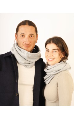 Scarf/Neck - Infinity/Knitted Cotton/Grey