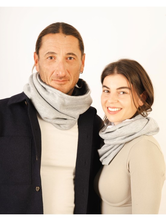 Scarf/Neck - Infinity/Knitted Cotton/Grey