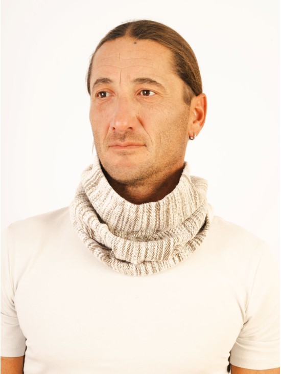 Scarf/Neck -Infinity/Knitted/Cotton/Beige