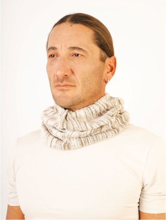 Scarf/Neck -Infinity/Knitted/Cotton/Beige