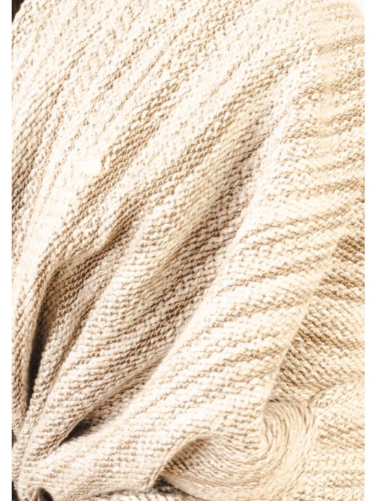 Scarf/Neck -Infinity/Knitted/Cotton/Beige