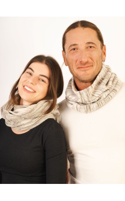 Scarf/Neck -Infinity/Knitted/Cotton/Beige