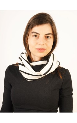 Scarf/Infinity/Cotton/Ribes/Black & White