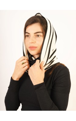 Scarf/Infinity/Cotton/Ribes/Black & White
