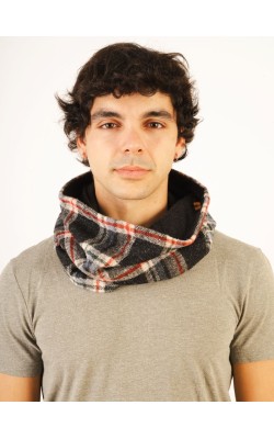 Scarf/Neck/Wool/Karo/Black- Gray-Red Scarf/Neck/Wool/Karo/Black- Gray-Red