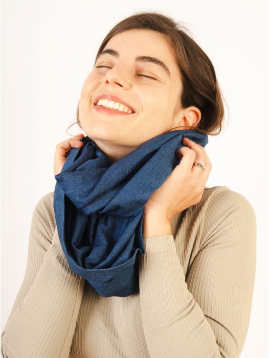 Scarf/Infinity/Cotton/Blue 