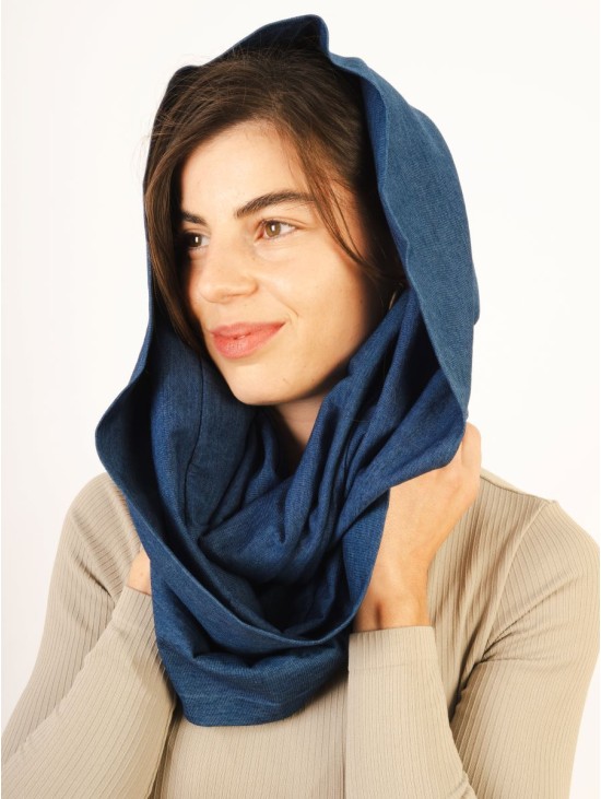 Scarf/Infinity/Cotton/Blue 