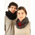 Scarf/Infinity/Knitted/Black-Grey-White