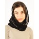 Scarf/Infinity/Lace & Cotton/BLack-Grey