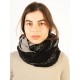 Scarf/Infinity/Lace & Cotton/BLack-Grey