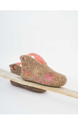 Malo Botties/Sand and salmon - silk cord