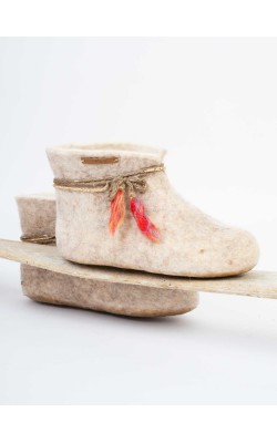 Artemis/Ankle booties/Ecru - Tassel 