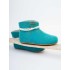 Ankle booties/ Aegean Blue-green with cord and button