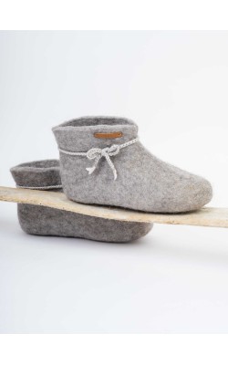 Menades/Ankle Booties/Grey/Leafs 