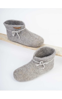 Menades/Ankle Booties/Grey/Leafs 
