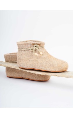 Menades/Ankle Booties/Beige/Leafs 