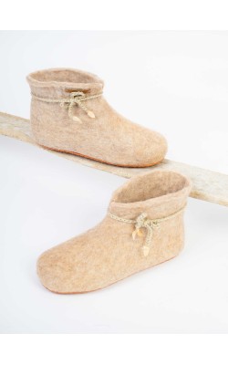 Menades/Ankle Booties/Beige/Leafs 