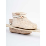 Ankle booties/ Ecru - cord - button
