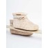 Ankle booties/ Ecru - cord - button