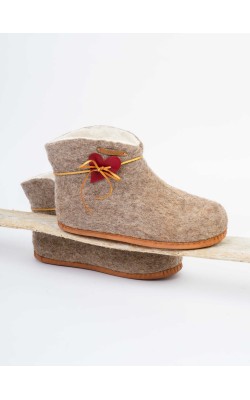 Eros/ Ankle Booties/Sand /Leather Red Heart