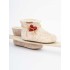Eros/Ankle Booties/Ecru/Leather Red Heart
